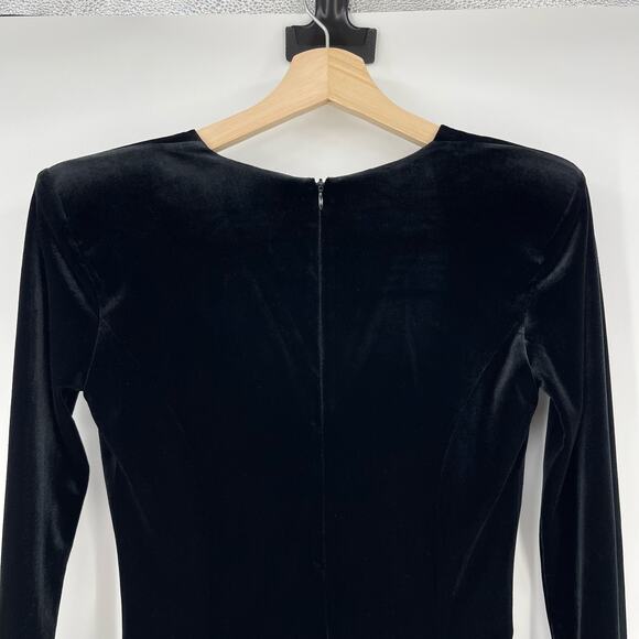 SELMACILEK | Black Velvet Skater Dress Skirt Long Sleeve Mini S - Picture 10 of 13